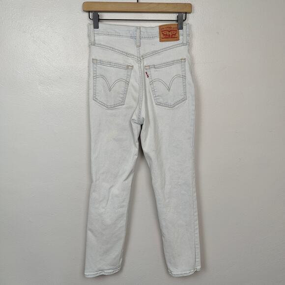 Levi's Ribcage Straight Ankle Jeans Womens 28 Light‎ Wash Stretch High Rise - Picture 7 of 12